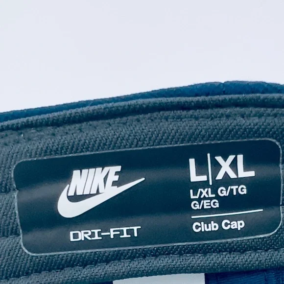 NIKE HAT/CAP UNISEX, NAVY BLUE COLOR, UNISEX, ADJ STRAP, WHITE LOGO EMBROIDERED - Picture 8 of 13